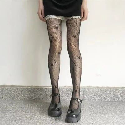 Shooting Star Pattern Fishnet Stockings Comfort Womenswear Fashion